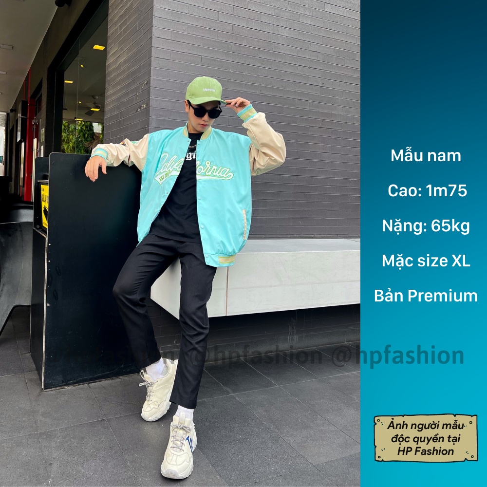 Áo bomber Jacket form rộng California vải dù ❤️ Áo khoác bóng chày chống nắng dáng Unisex nam nữ D12 - Happy Style