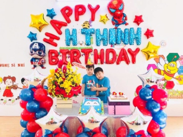 SET BÓNG SINH NHẬT SIÊU NHÂN NGƯỜI NHỆN ( hàng chuẩn hãng dày loại 1)