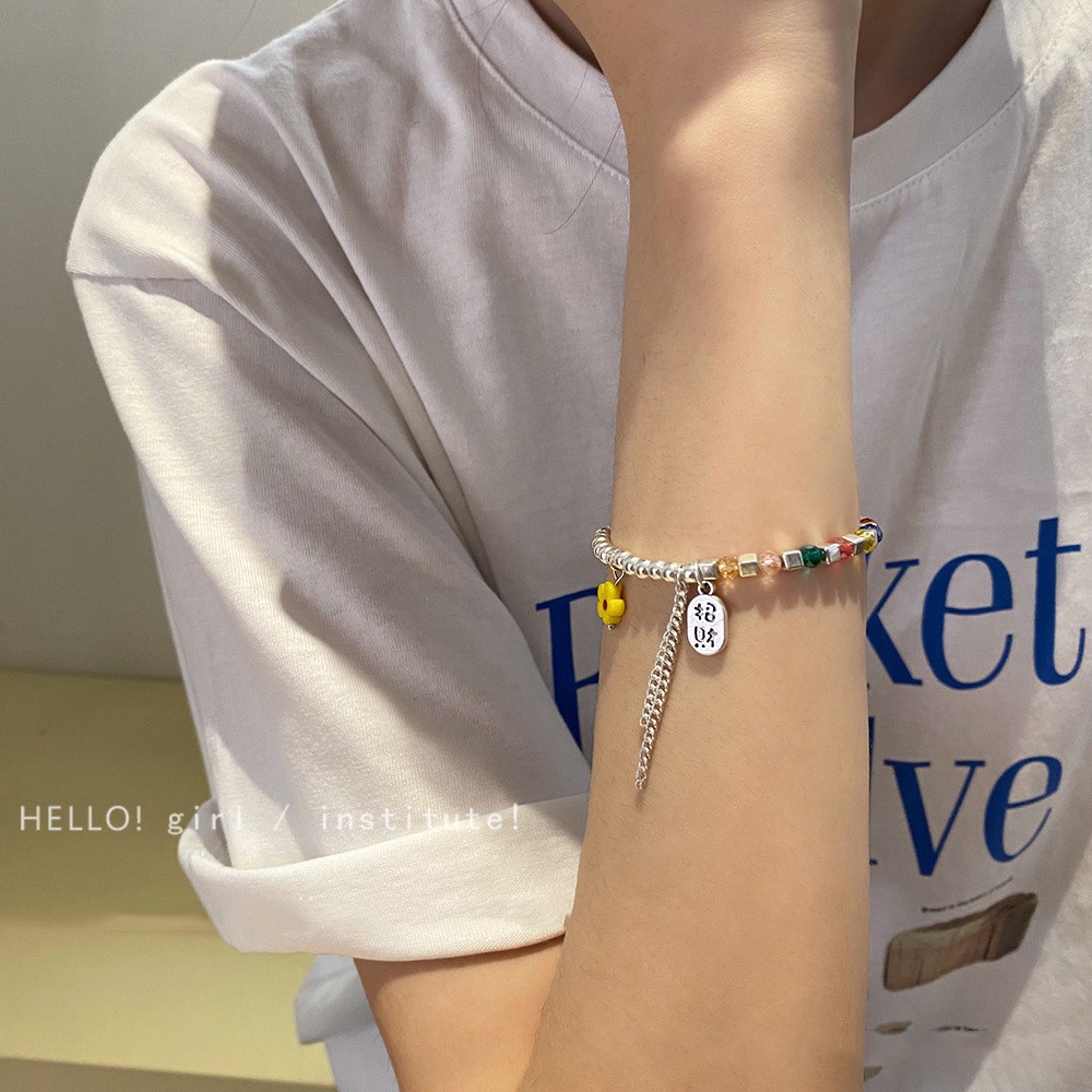 Vòng Tay Chuỗi Hạt Pha Lê Nhiều Màu Sắc Dễ Thương Yanqueens  Cho Nữ
