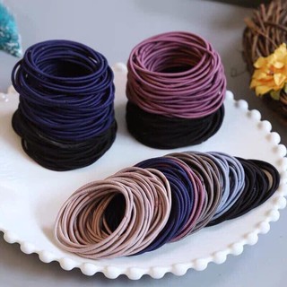 SET 100 DÂY thun cột tóc/ chun cột tóc (kèm túi zip)