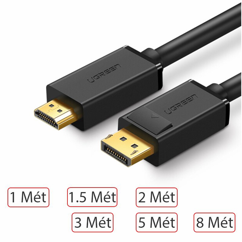 Cáp Displayport to HDMI dài 1.5M Ugreen 10239 (chỉ chuyển 1 chiều)