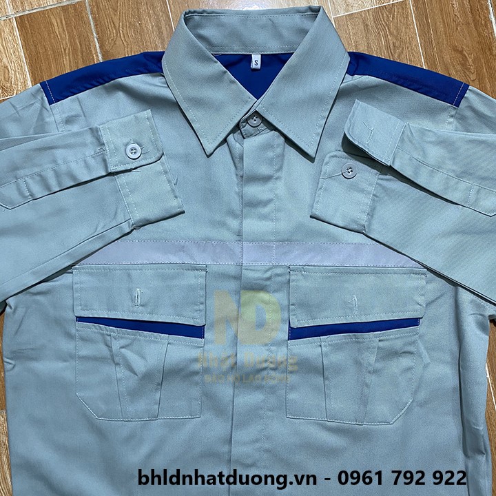 Quần áo bảo hộ lao động nam nữ có phản quang quần túi hộp phối màu đồng phục kỹ sư PR02