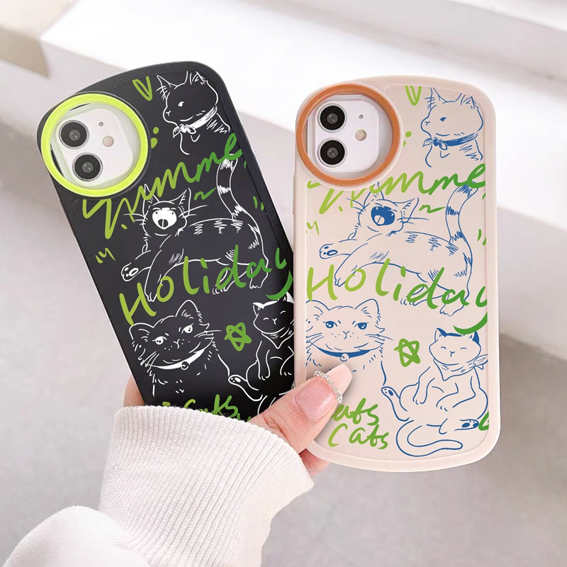 Suntaiho Ốp lưng iphone Ốp Điện Thoại mềm họa tiết mèo chống sốc thích hợp cho iPhone 14 11 pro max 13 XS max 7 8 Plus 12 pro