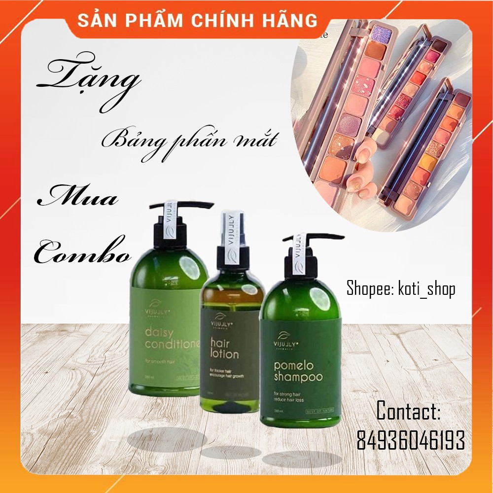 [TẶNG PHẤN TRANG ĐIỂM] Combo bộ 3 XỊT,XẢ,GỘI Vijully giúp chăm sóc tóc chắc khỏe, ngăn giảm rụng tóc TẶNG BAO LÌ XÌ | BigBuy360 - bigbuy360.vn