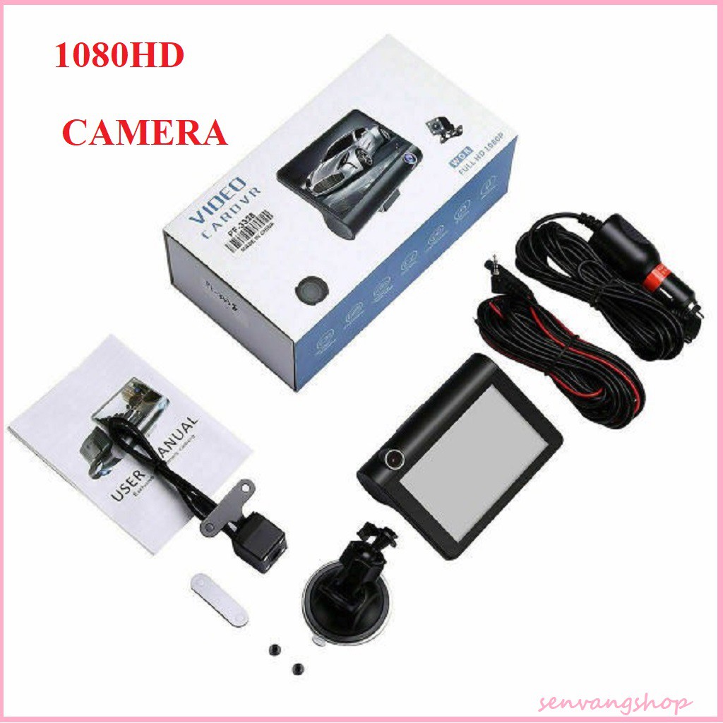 Camera hành trình 3 trong 1 quan sát tổng thể xe, màn hình 4 inh full HD 1080- cả trước và sau xe