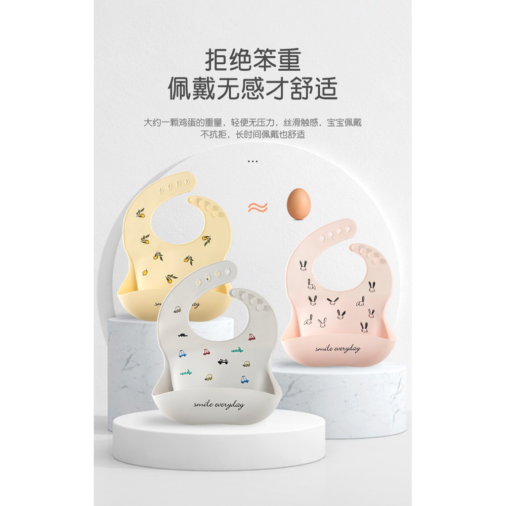 Yếm ăn bằng silicone chống thấm nước dành cho trẻ nhỏ