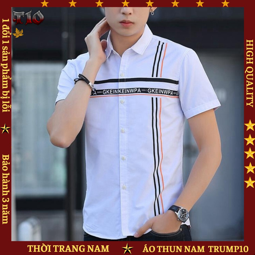 💥SẢ KHO💥 Áo Sơ Mi Nam Ngắn Tay TRUMP-H101 Chất Kate Mềm Mịn Không Phai Màu Kiểu Dáng Trẻ Trung