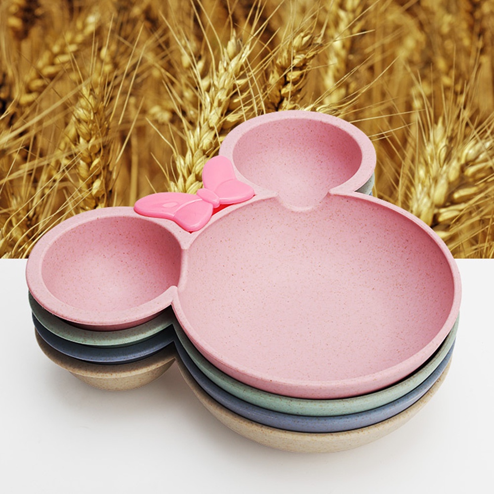 Bộ 3 Dụng Cụ Ăn Bằng Lúa Mạch Hình Chuột Mickey Đáng Yêu Cho Bé