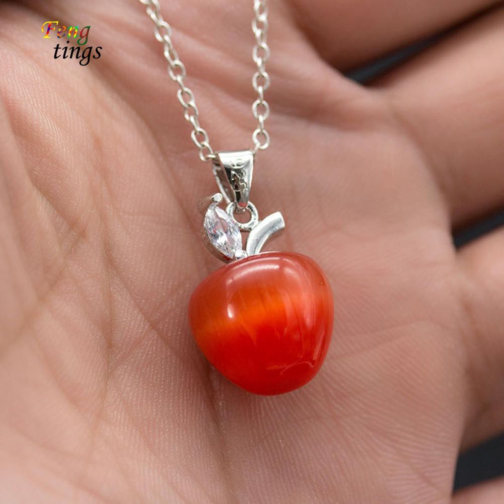 Mặt Dây Chuyền Quả Táo Đá Opal Thời Trang Cho Nữ