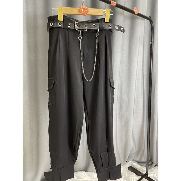 Quần jogger nữ dài ống rộng phong cách Ulzzang bo gấu chất kaki trẻ trung cá tinh
