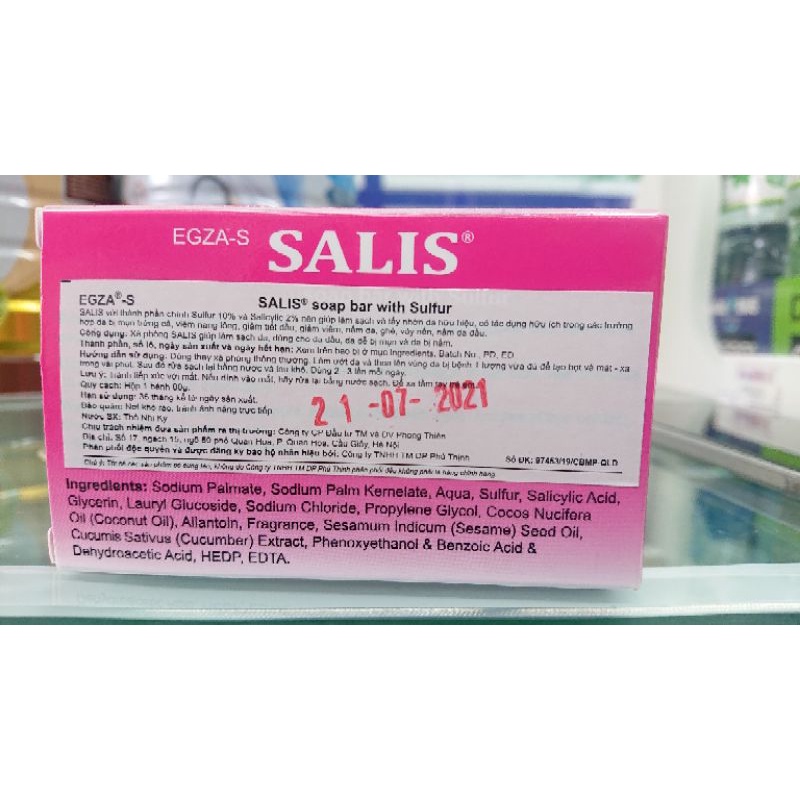 Bánh xà phòng SALIS dành cho da dầu, da mụn, da bị nấm, vảy nến..