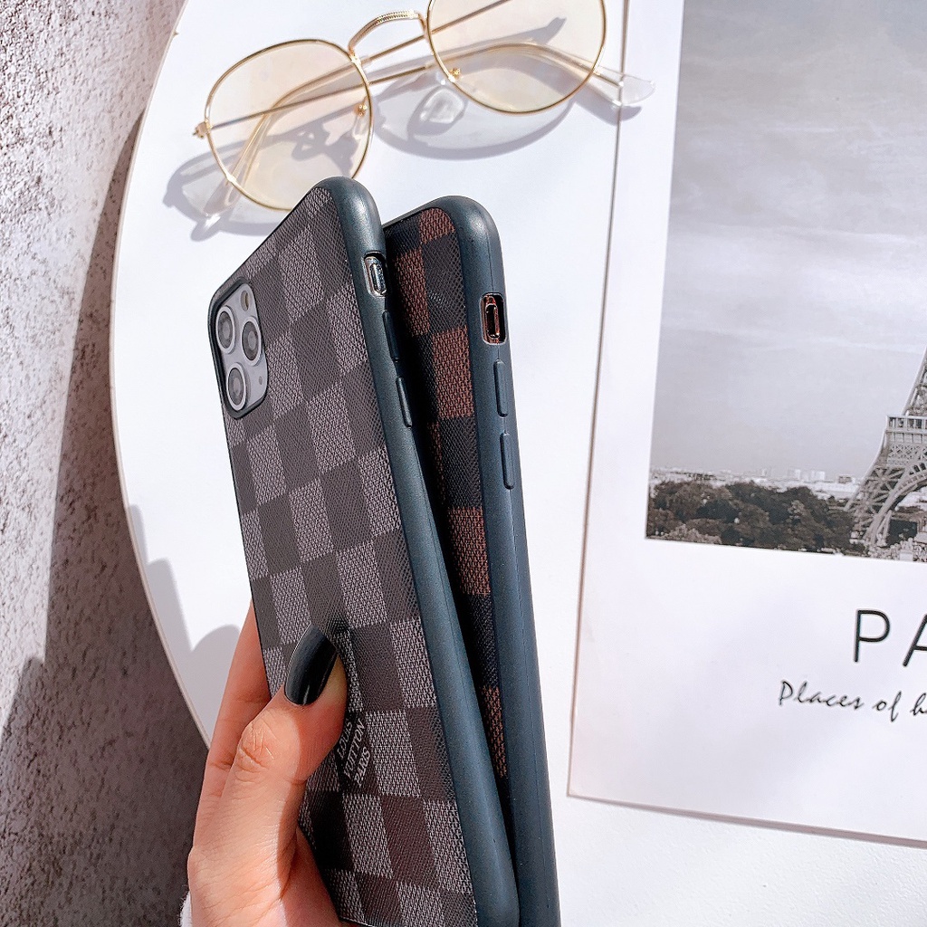 ỐP LƯNG DA IMD DÀNH CHO IPHONE HỌA TIẾT CARO - N2767