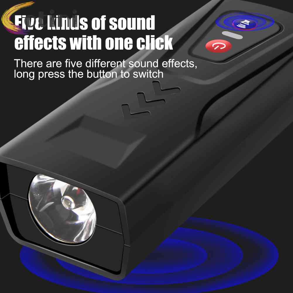 Bộ Đèn Pha LED XPE Sạc USB Kèm Còi + Đèn Hậu Chuyên Dụng Cho Xe Đạp