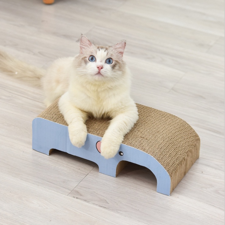 Bàn cào móng cho mèo hình voi xanh dễ thương, giúp mèo mài móng - Diniopet BC01