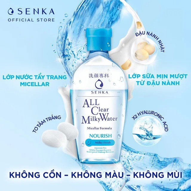 Nước Sữa Tẩy Trang 2 lớp SENKA A.L.L. Clear Milky Water 230ml