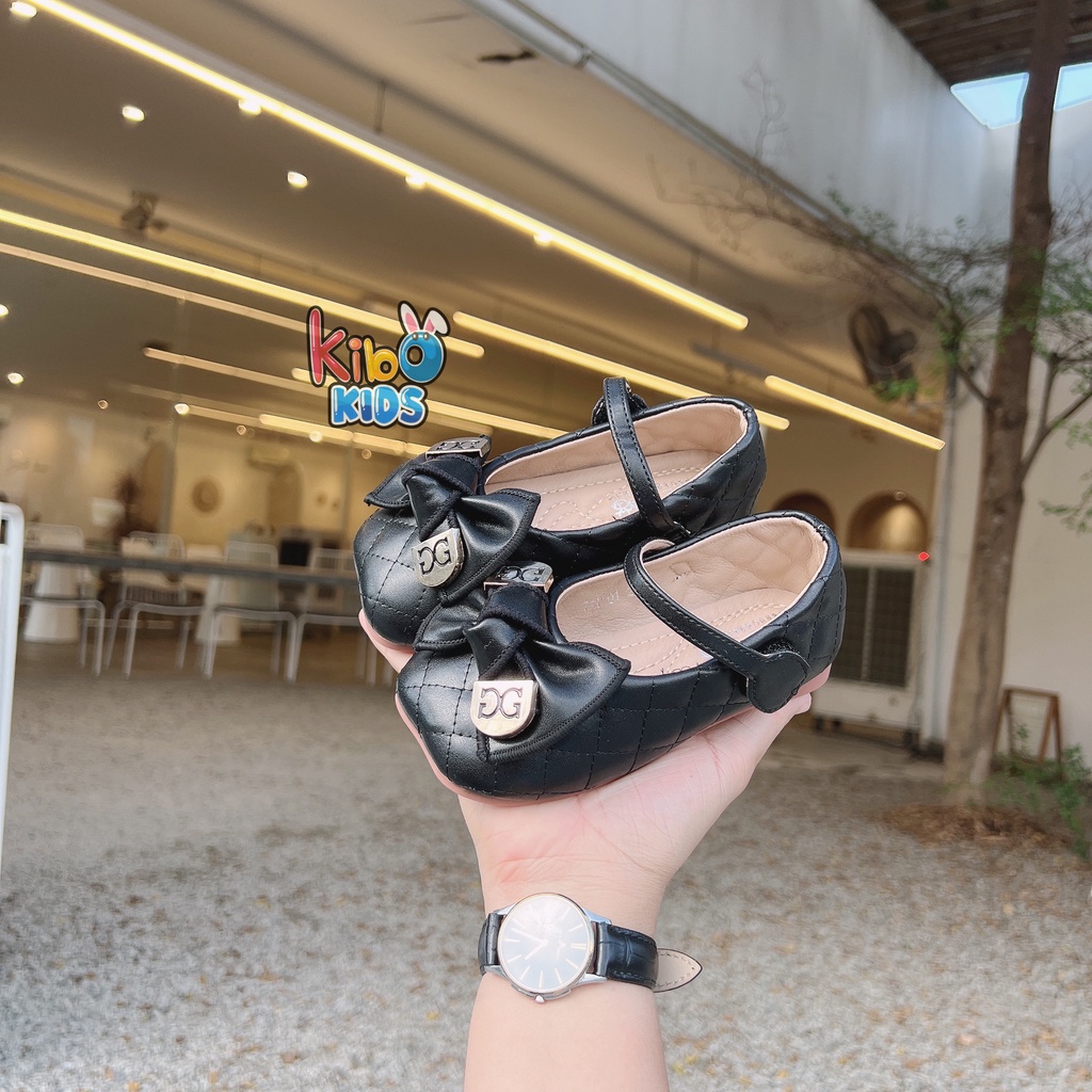 Giày Bé Gái - Giày búp bê da mềm phong cách Vintage Hàn Quốc có quai dán BB445(có ảnh thật)