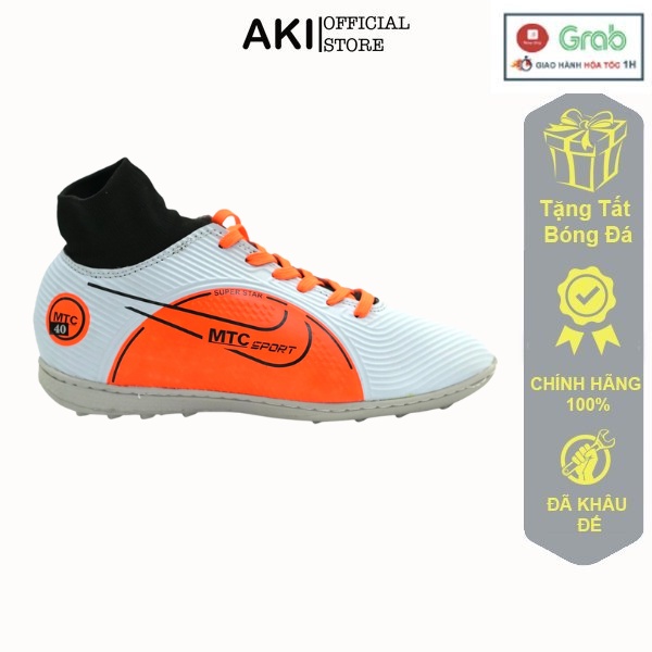 Giày Đá Bóng Nam Cỏ Nhân Tạo Mtc Vapor Xiv Xám Cao Cổ Thể Thao Phong Cách Chính Hãng - Mv004