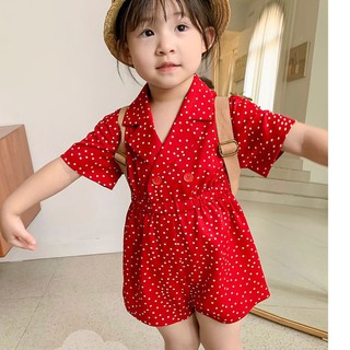 Bộ Jumsuit / Váy Bé Gái Chấm Bi Đỏ Đáng Yêu [BJ01/V11] - Babimama