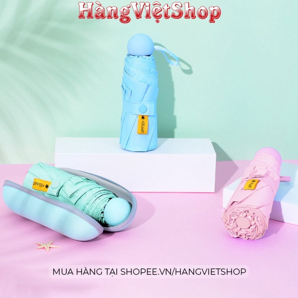 Dù che mưa gấp gọn, ô che nắng mưa mini gập mở nhỏ gọn thời trang