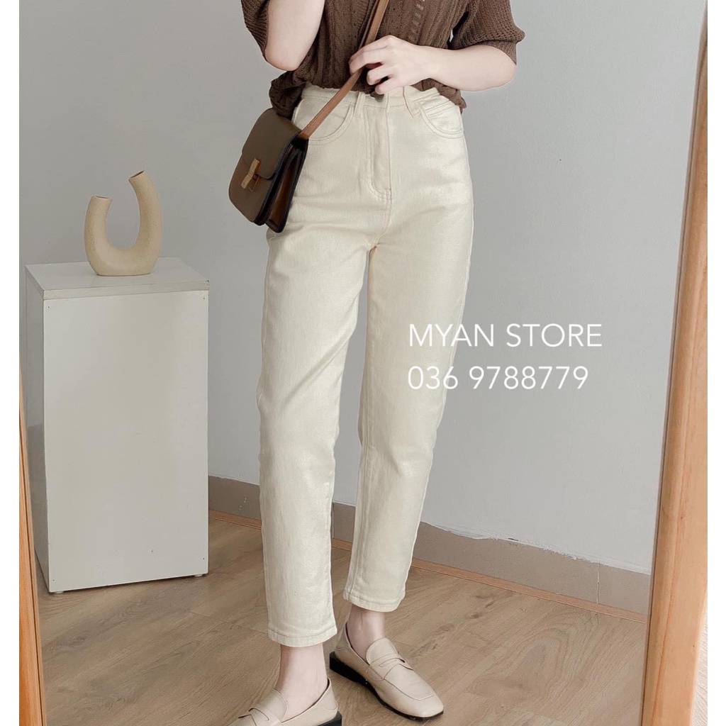 Quần baggy nữ, ống suông 9 tấc