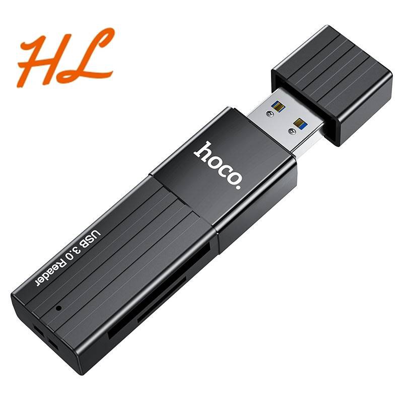 Đầu Đọc Thẻ Nhớ 2.0 / 3.0 Hoco HB20 Mindful - Hỗ Trợ Khe MicroSD / SD - Hưng Long PC