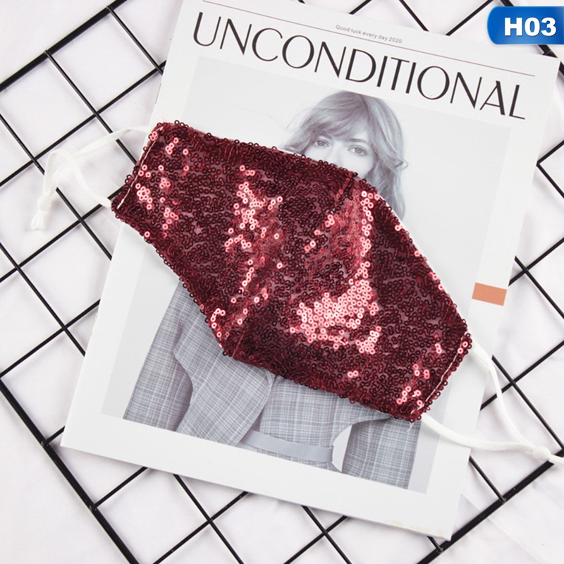 Khẩu trang chống bụi có thể giặt trang trí kim tuyến lấp lánh sành điệu | BigBuy360 - bigbuy360.vn