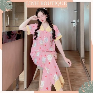 Đồ bộ nữ Vic's LỤA MANGO cao cấp, đồ ngủ hoạ tiết mặc nhà sang trọng L208 thời trang nữ pijama