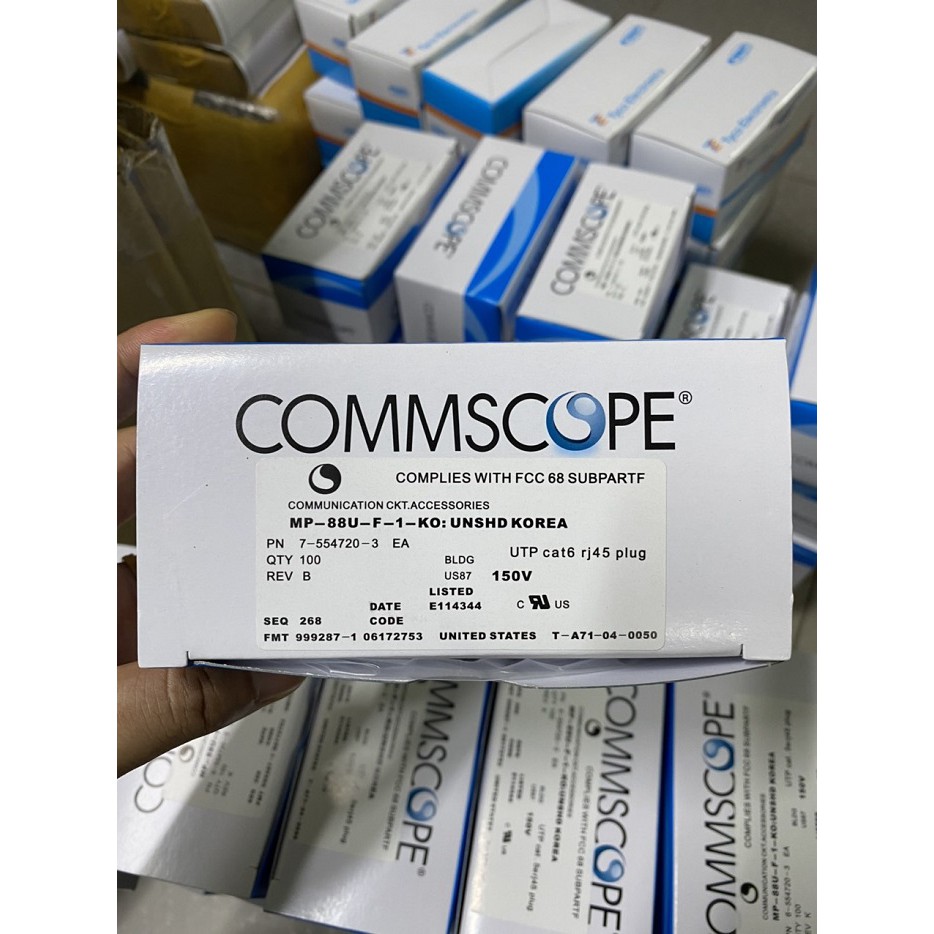 Hạt mạng rj45 Cat5e Cat6 amp Commscope