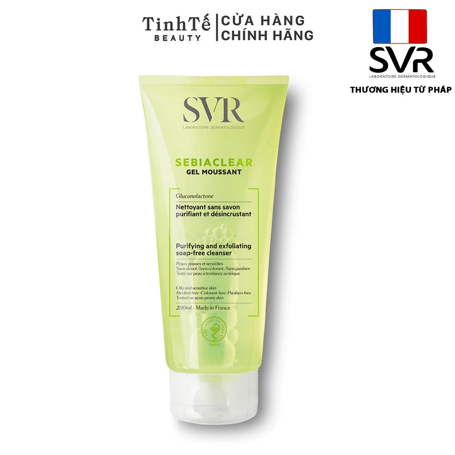 Sữa rửa mặt không có xà phòng, làm sạch SVR Sebiaclear Gel Moussant 200ml