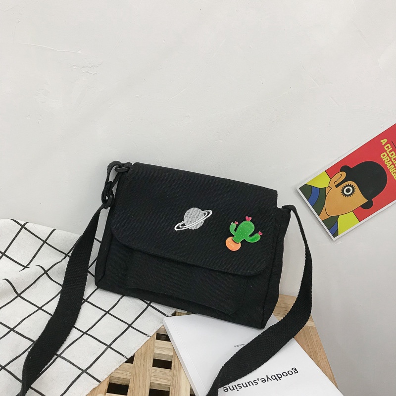 Túi Đeo Chéo Vải Canvas Mini Mềm Mại Phong Cách Nhật Bản Xinh Xắn