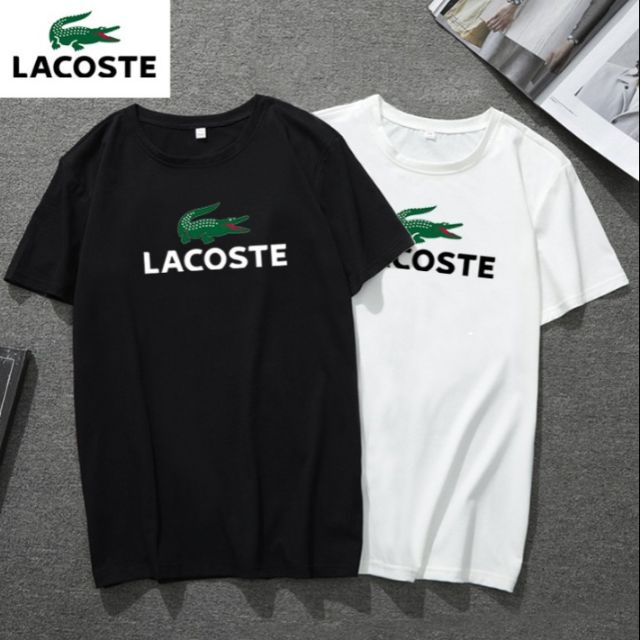 Áo Thun Tay Ngắn In Chữ Lacoste Trẻ Trung Hợp Thời Trang Hè Cho Nam Nữ