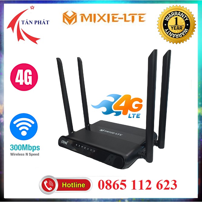 Bộ Phát WIFI 4G / 3G LTE - CP101 MIXIE - 3 Cổng LAN, 1 WAN, 4 ANTEN  TENDA 4G03, Xe Khách, Lắp Camera HUAWEI