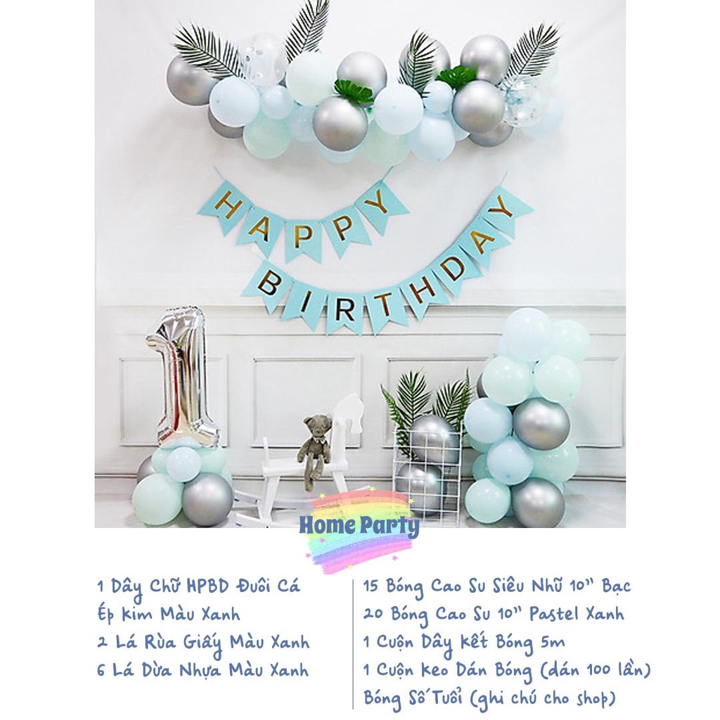 Set Bóng Trang Trí Sinh Nhật Cho Mọi Độ Tuổi Phong Cách Hàn Quốc - Decor Party - Pastel - Tiêc - Happy Birthday
