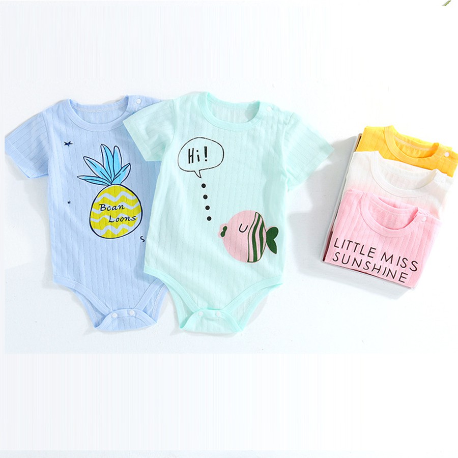 Combo 3 Bodysuit body chip ngắn tay Cotton Giấy Xuất Nhật Cho Bé Trai Bé Gái TTS210