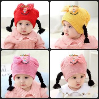 Nón Len Cho Bé Đính Nơ Thắt Bính 2 Bên