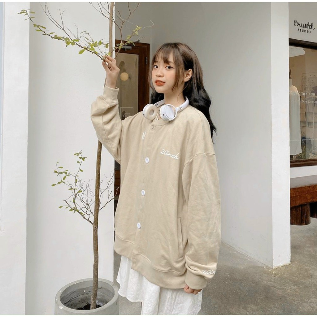 [Ảnh Thật] Áo Khoác Nỉ Unisex Form Rộng Cardigan 20INCH Ulzzang AK75 Kho Sỉ TD | BigBuy360 - bigbuy360.vn