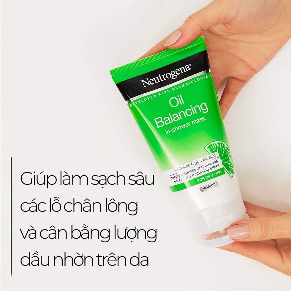 [Chính hãng] Mặt Nạ  Kiểm Soát Dầu Chiết Xuất Chanh & Glycolic Acid Neutrogena Oil Balancing In-Shower Mask 150ml