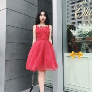 Đầm 2 dây ren lưới