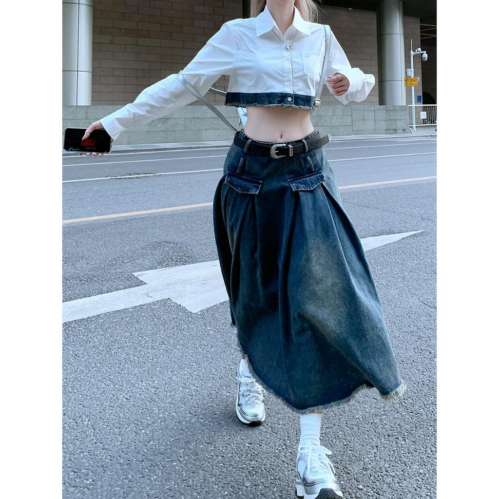 「 WELOVE1 」Chân váy jean Lưng Cao Dáng Ôm Thời Trang Mùa Hè Dành Cho Bạn Nữ