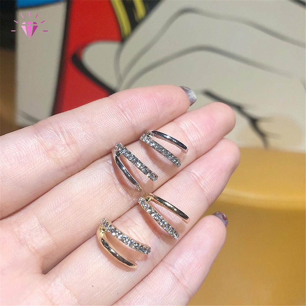 Korean Geometric Simple Silver Hoop Earrings Women