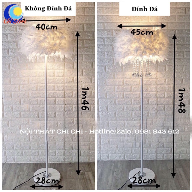 Đèn Ngủ Lông Vũ Cây Cao Sang Chảnh, Đèn Cây Lông Vũ Chụp Hình Siêu Xinh