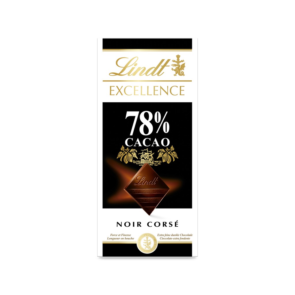 Socola đen 78% cacao 100g - Chocolate Lindt Excellence Noir 78 (Sô cô la nhập khẩu Pháp)