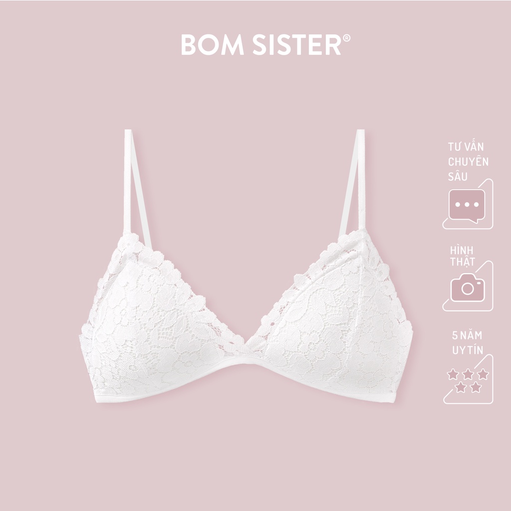 [Mã FARSBRBOM1 giảm 10% đơn 99K] Áo Lót Mút Mỏng Chất Ren Không Gọng Nâng Ngực Tự Nhiên BOM SISTER BR1029
