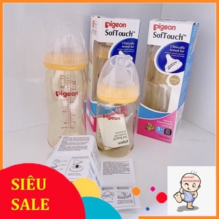 Bình Sữa PIGEON Softouch 160ml/240ml  cho Bé Sơ Sinh,Bình sữa Pigeon Nhập khẩu Thái Lan bonmart.vn
