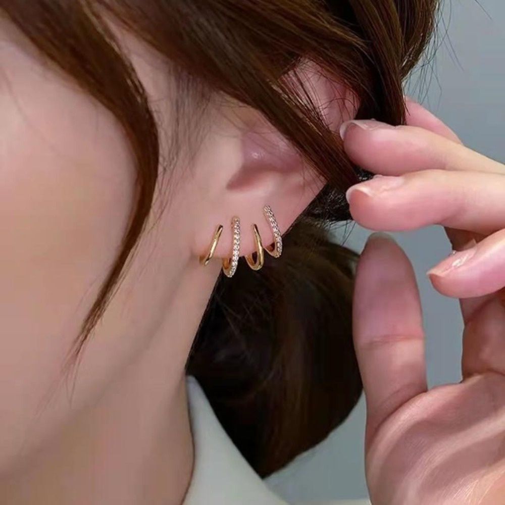 Khuyên Tai Đính Đá zircon Phong Cách Thời Trang Mới