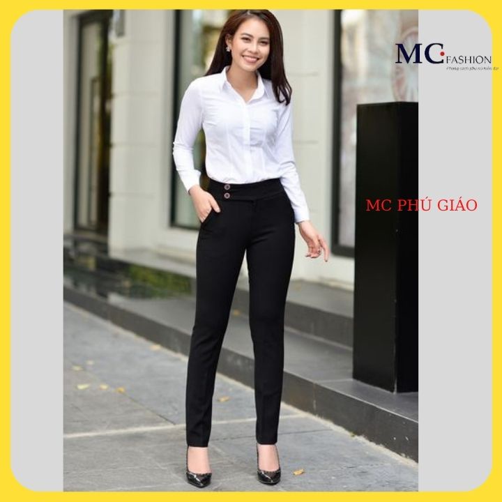 Quần Âu Nữ Công Sở Mc Fashion Ống Đứng Lưng Cao Không Nhăn Không Xù Có 2 Màu  Q0285