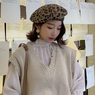 Nón baret hoạ tiết da báo