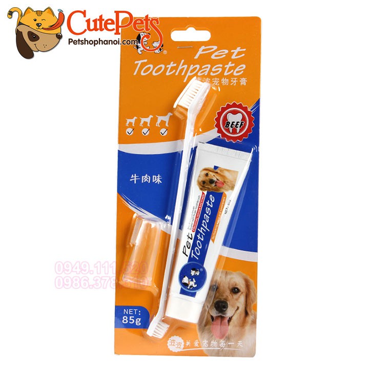 Kem đánh răng Thơm miệng Pet Toothpaste 85g dành cho chó - CutePets Phụ kiện thú cưng Pet shop Hà Nội