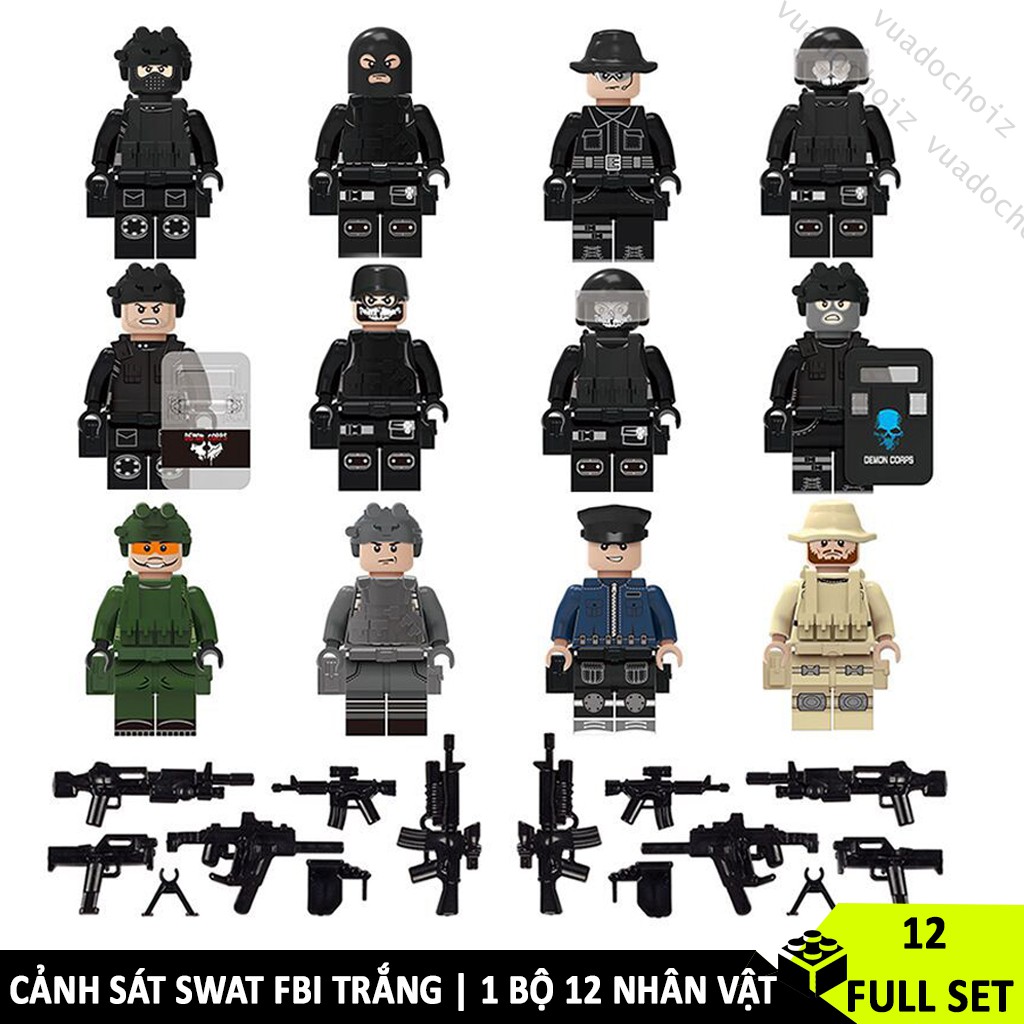 Đồ chơi Lego Army Swat 12 Lego cảnh sát đặc nhiệm