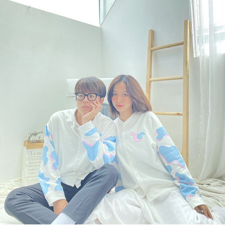 [Mã FASHION10KP giảm 10K đơn 50K] Áo Khoác Cardigan Unisex Nỉ Loang Xanh Hồng PLASTIC Tay Bồng Ulzzang | BigBuy360 - bigbuy360.vn